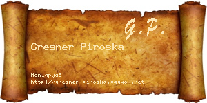Gresner Piroska névjegykártya